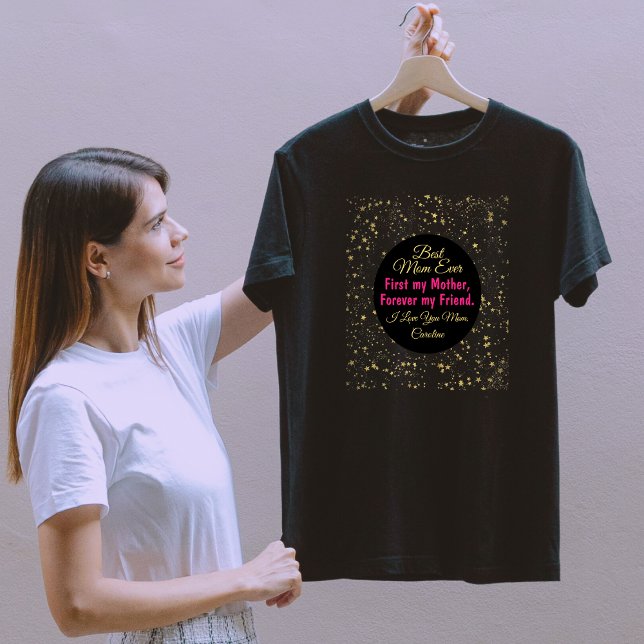 Black Pink Star Beste Mama je Moderne T-Shirt (Von Creator hochgeladen)