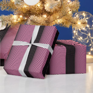 Black Pink Stripes Hochzeit Weihnachten Niedliche Geschenkpapier