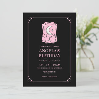 Black Pink Tarot Geburtstag Einladung