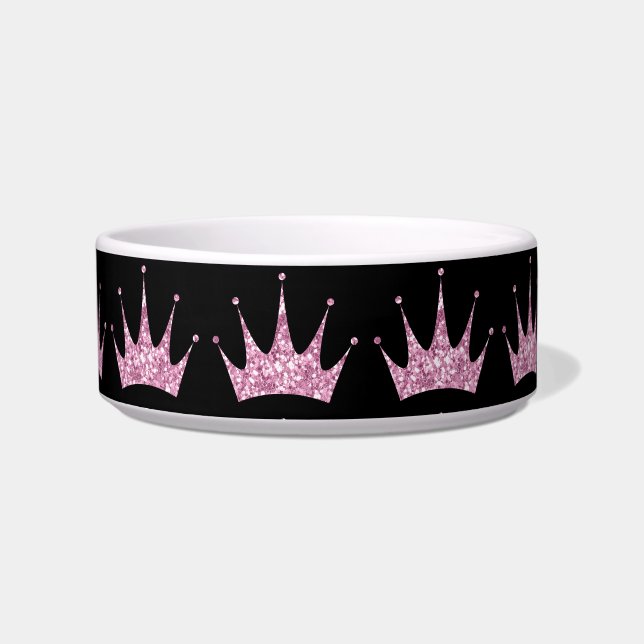 Black Pink Tiara Princess Fütternd Bowl Napf (Vorderseite)