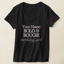 Black Pink Tiffany Theme Bold Bougie Birthday Girl T-Shirt