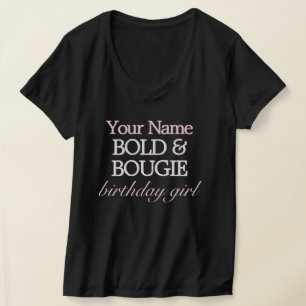 Black Pink Tiffany Theme Bold Bougie Birthday Girl T-Shirt
