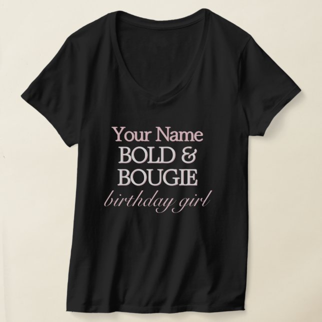 Black Pink Tiffany Theme Bold Bougie Birthday Girl T-Shirt (Ablage )