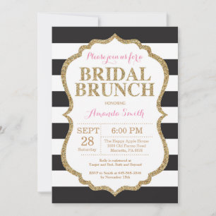 Black Pink und Gold Bridal Brunch Einladung