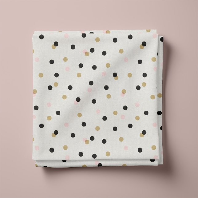 Black Pink und Gold Confetti Punkte Stoff (Von Creator hochgeladen)