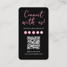 Black Pink Verbinden Sie mit dem QR-Code der Socia