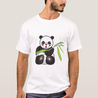 Black Pink White Niedlich Panda T - Shirt