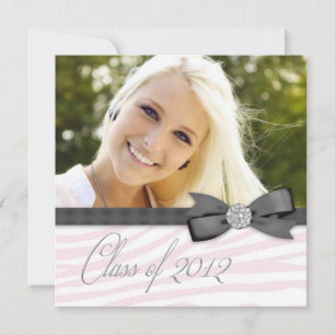 Black Pink Zebra Foto Abschluss Ankündigung