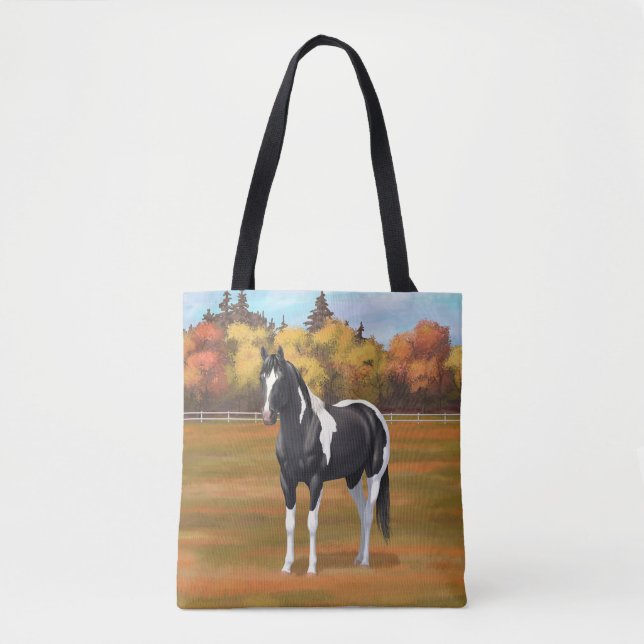 Black Pinto Paint Quarter Horse Stallion (Vorderseite)
