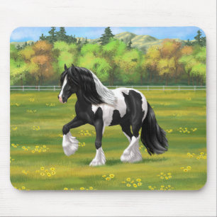 Black Pinto Piebald Sinti und Roma Vanner Entwurf  Mousepad