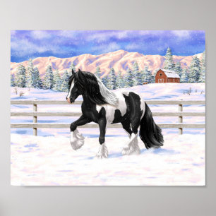 Black Pinto Piebald Sinti und Roma Vanner Entwurf Poster