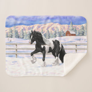 Black Pinto Piebald Sinti und Roma Vanner Entwurf Sherpadecke