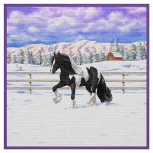 Black Pinto Piebald Sinti und Roma Vanner Entwurf  Stoff