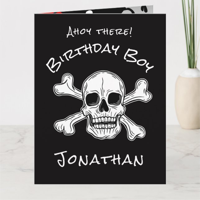 Black Pirate Crossbones Card Karte (Vorderseite)