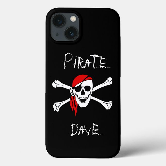 Black Pirate Skull Crossbones iPhone Cover Fall (Rückseite)
