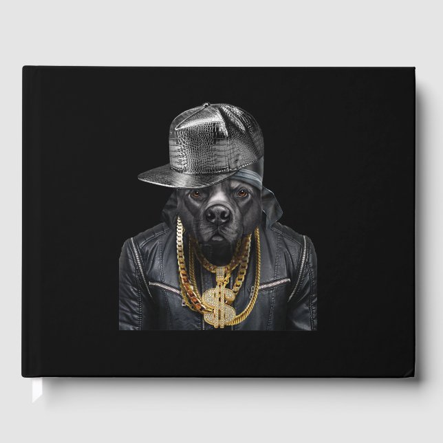 Black Pit Bull Rapper as Hip Hop Artist Gästebuch (Vorderseite)