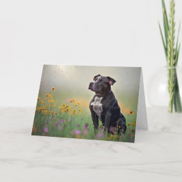 Black Pitbull Birthday Card Dankeskarte