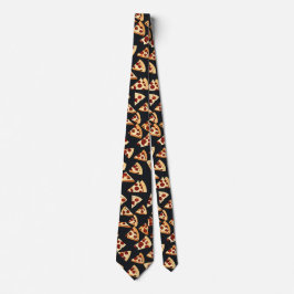 Black Pizza Slices Neck Tie Krawatte