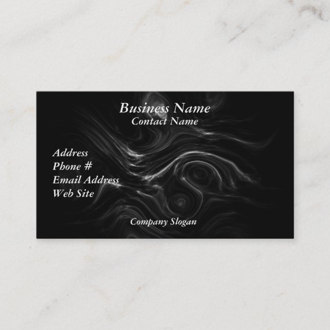 Black Plasma Energy Abstrakt Art Business Cards Visitenkarte (Vorderseite)