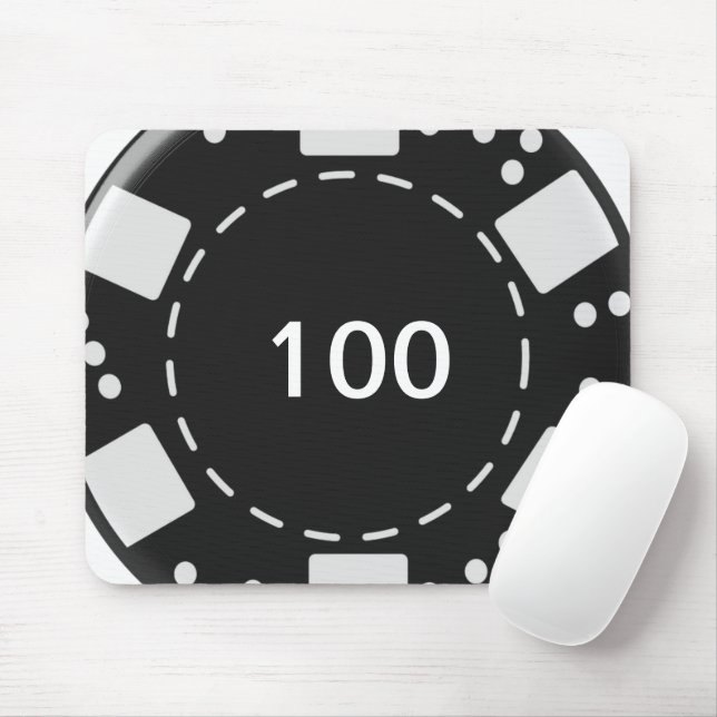 Black Poker Chip Mousepad (Mit Mouse)