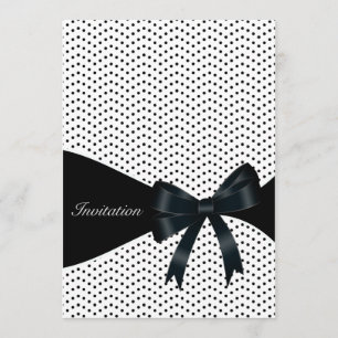 Black Polka Dot Birthday Party Einladung