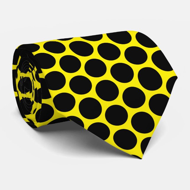 Black Polka Dot Design Krawatte (Gerollt)