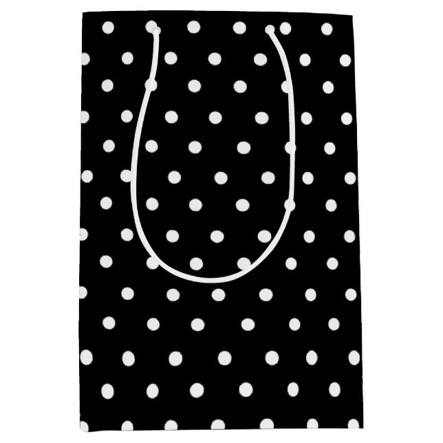 Black Polka Dot Mittlere Geschenktüte (Vorderseite)