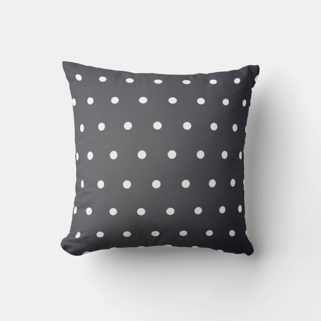Black Polka Dot Pattern Kissen (Vorderseite)