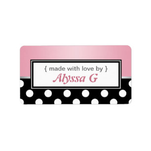 Black Polka Dot Pink Personalisiert Baking Labels Adressaufkleber