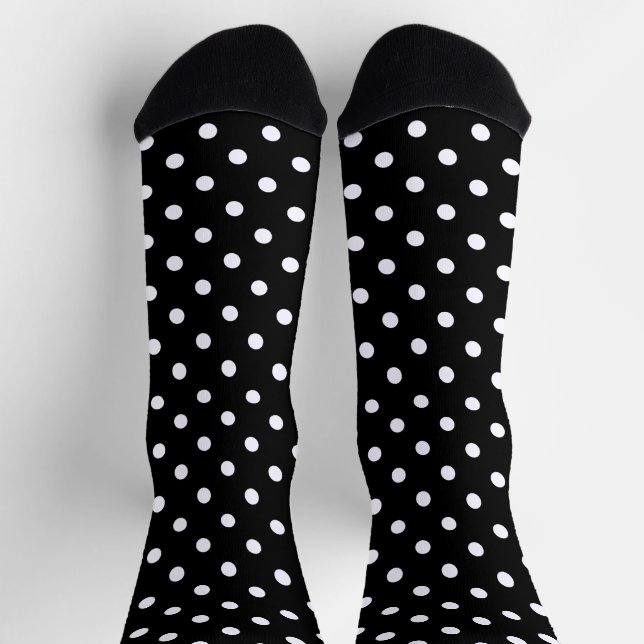 Black Polka Dot Socken (Oben)