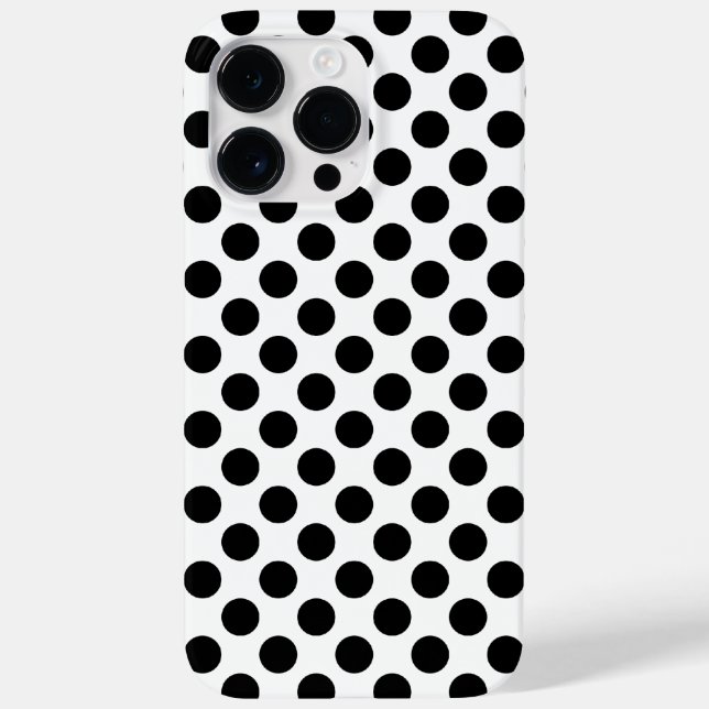 Black Polka Dots Case-Mate iPhone Hülle (Rückseite)