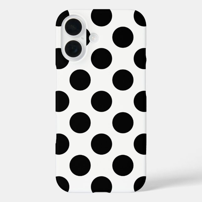 Black Polka Dots Case-Mate iPhone Hülle (Rückseite)