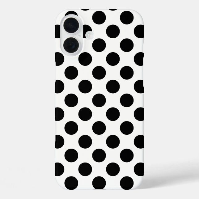 Black Polka Dots Case-Mate iPhone Hülle (Rückseite)