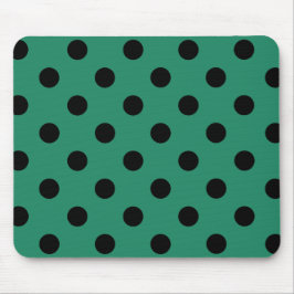 Black polka dots in den Green Mousepad