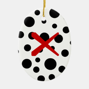 Black Polka Dots Keramik Ornament