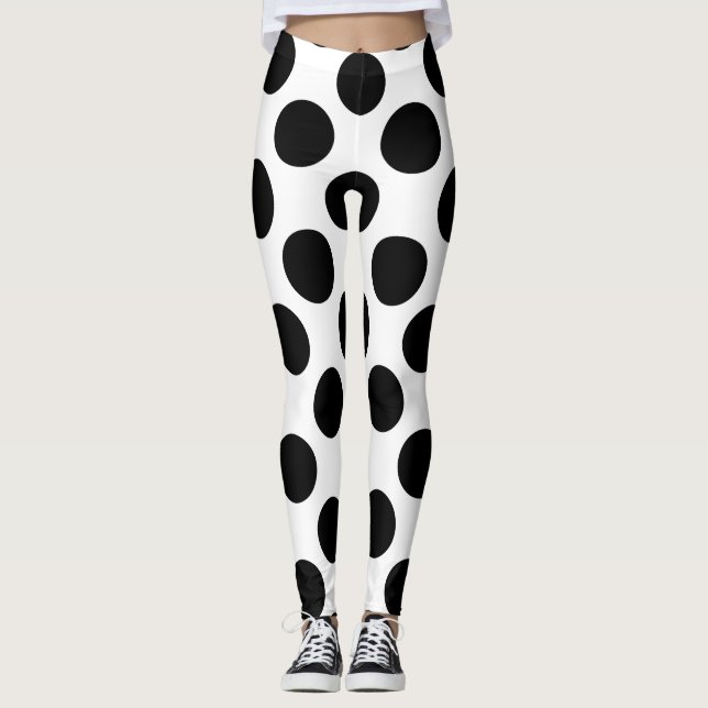 Black Polka Dots Leggings (Vorderseite)
