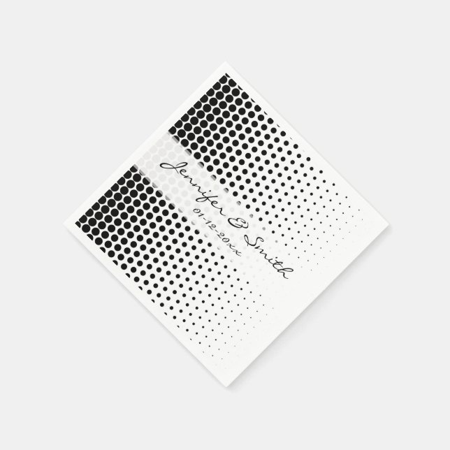 Black Polka Dots Modern White Serviette (Ecke)