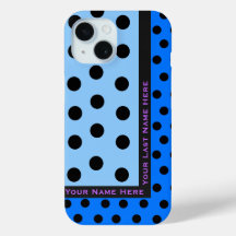 Black Polka Dots on Blues - Personalisiert