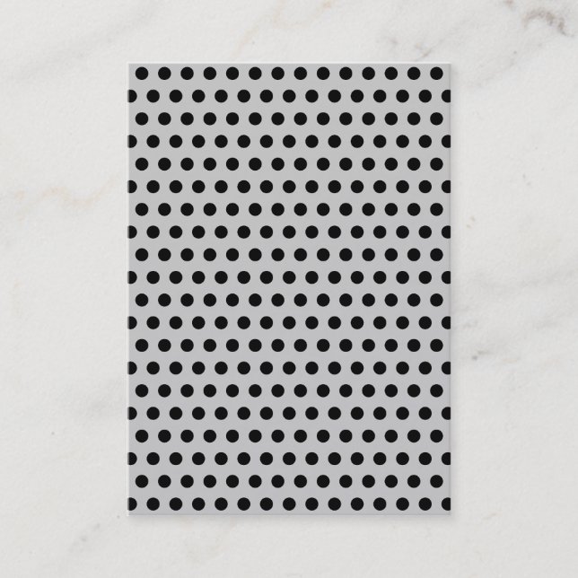 Black Polka Dots on Light Gray Visitenkarte (Vorderseite)