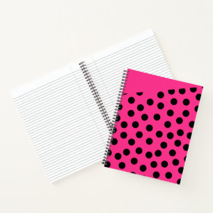 Black Polka Dots Pink Notizbuch