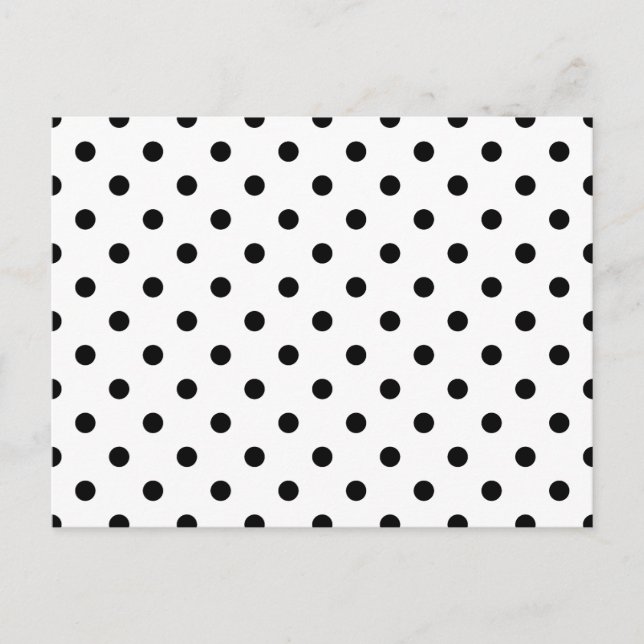Black Polka Dots Postkarte (Vorderseite)