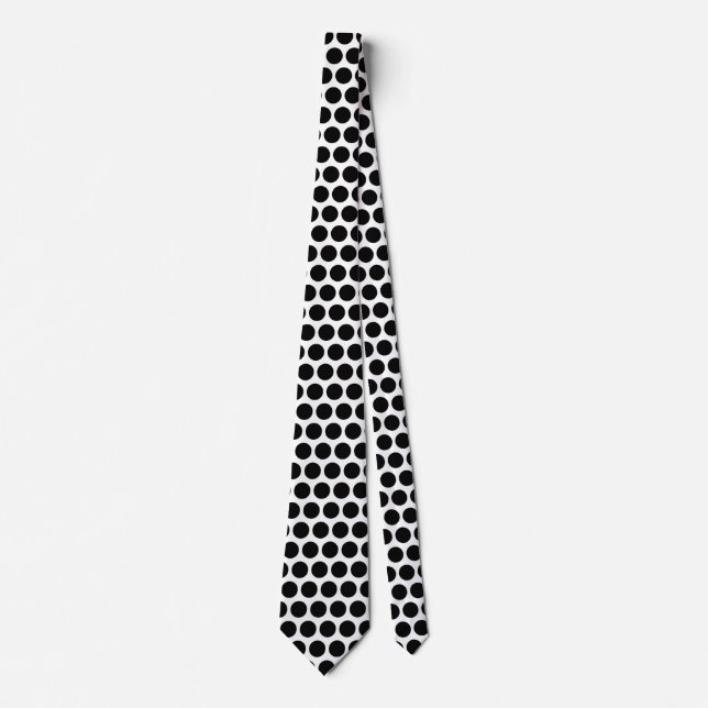 Black Polka Dots White Custom Color Geschenk Gefal Krawatte (Vorderseite)