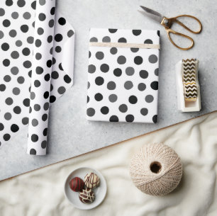 Black Polka Dots Wrapping Paper Geschenkpapier