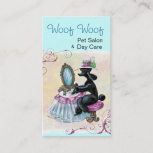 Black Poodle Boudoir Visitenkarten Visitenkarte