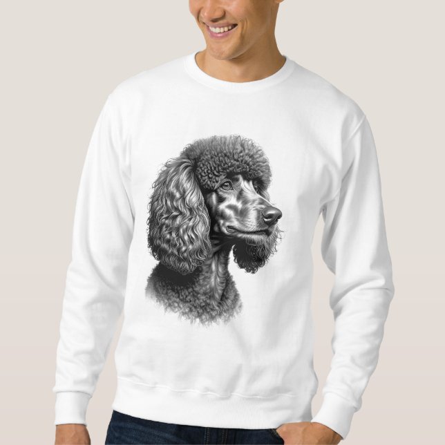 Black Poodle Dog Art Men’s Sweatshirt (Vorderseite)