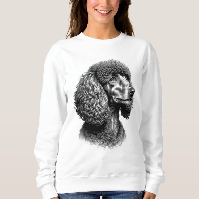 Black Poodle Dog Art Women's Sweatshirt (Vorderseite)
