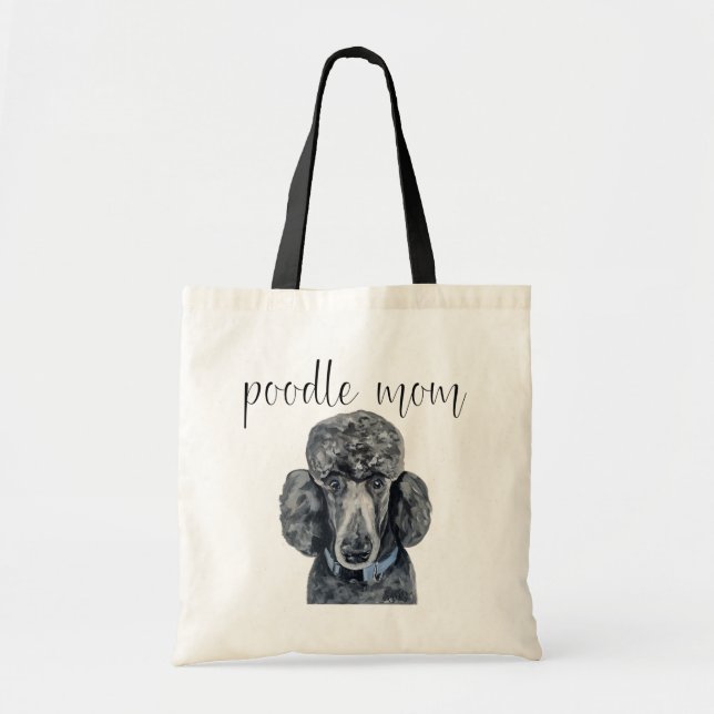 Black Poodle Dog Tote Bag Tragetasche (Vorne)