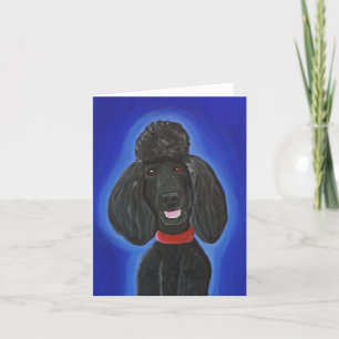 Black Poodle Faltkarte Karte