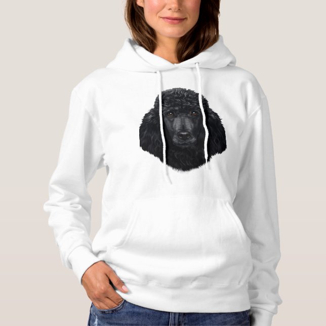 Black Poodle Hundegesicht Hoodie (Vorderseite)