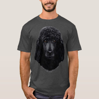 Black Poodle Hundegesicht T-Shirt